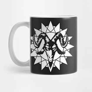 Satanic Goat Head with Chaos Star 1.2 (white) Mug